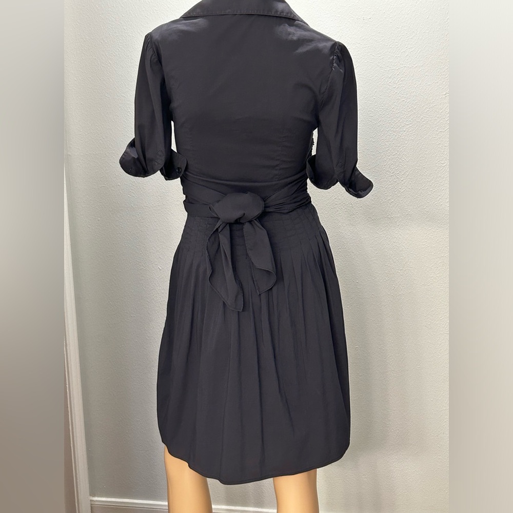 BCBG MaxAzria Collared Faux Wrap Shirt Dress sz 0 - Picture 4 of 16